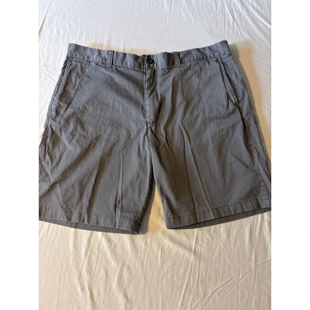J.Crew Staton Chino Shorts Mens 38 Grey Flat‎ Front Cotton Blend Twill Casual